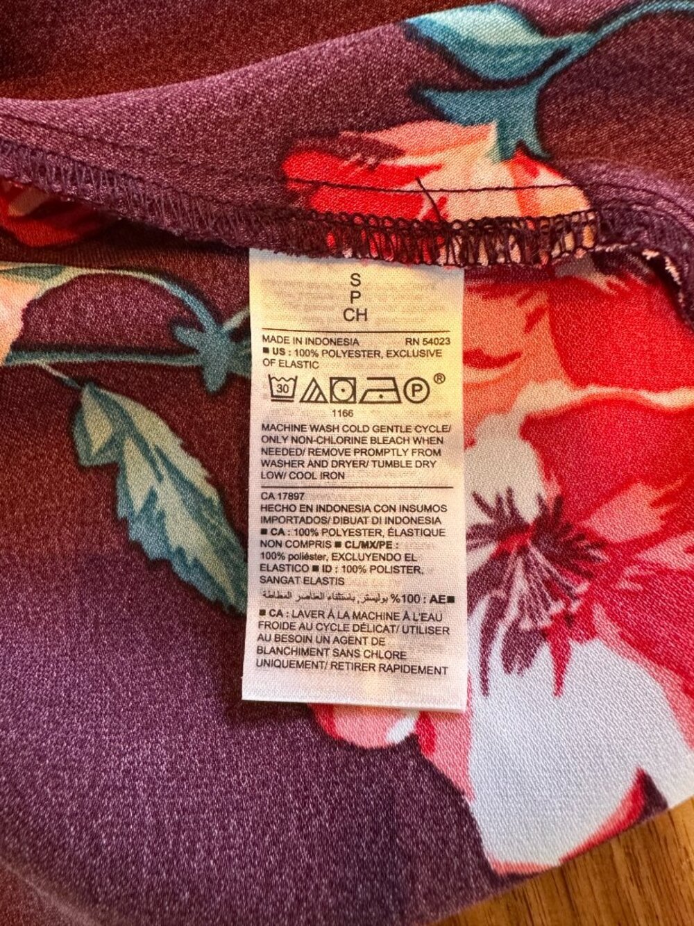 Old Navy Burgundy Floral Fit & Flare Bell Sleeve Dress | Small | A-1825 - Picture 12 of 16